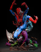 Zombie Spider-Man vs Lizard – Premium 3D Collectible Statue | Horror Superhero Display Figure