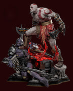Statue de collection God of War Kratos vs Dark Elf – Figurine diorama de bataille épique