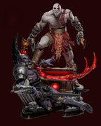 Statue de collection God of War Kratos vs Dark Elf – Figurine diorama de bataille épique