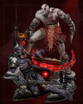 Statue de collection God of War Kratos vs Dark Elf – Figurine diorama de bataille épique