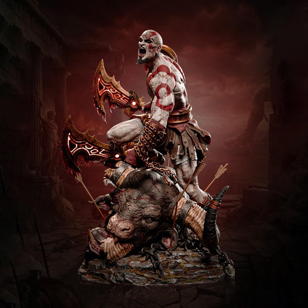 God of War Kratos Rage of Sparta Statue – Mythical Beast Slayer Collectible Figure