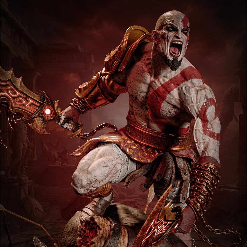 God of War Kratos Rage of Sparta Statue – Mythical Beast Slayer Collectible Figure