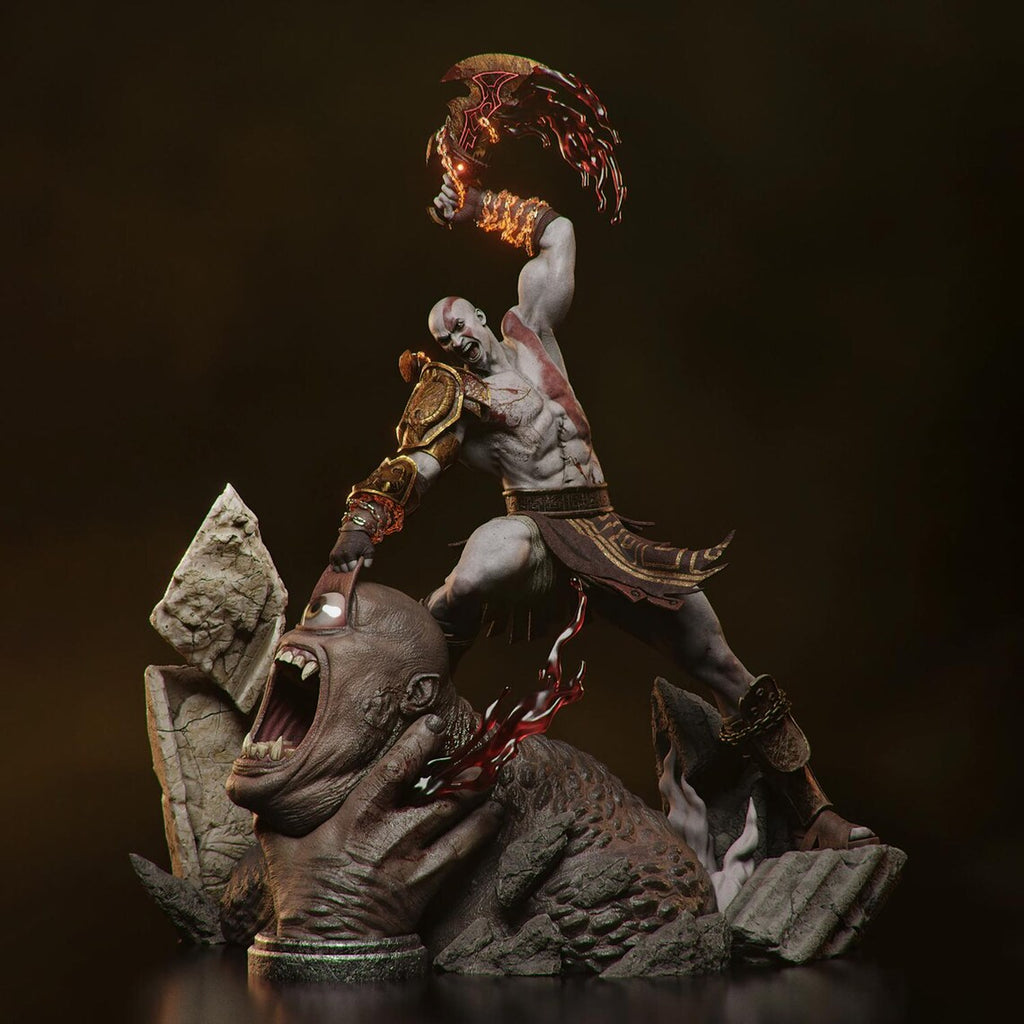 God of War Kratos Wrath of Olympus Statue – Blades of Chaos Monster Slayer Collectible Diorama