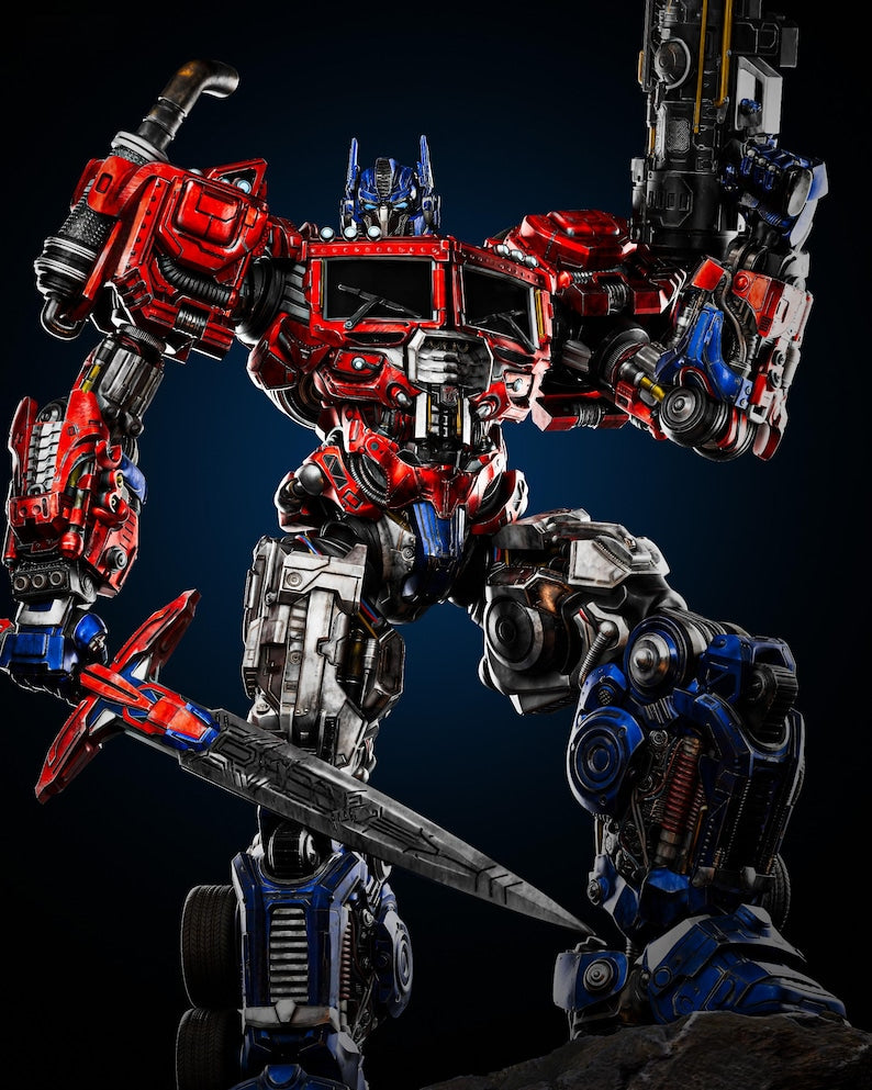 Optimus Prime: Ultimate Cybertronian Warrior – Premium Battle Pose Collectible Statue