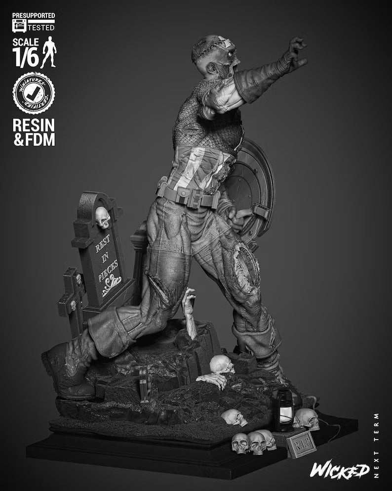 Captain America: Rise of the Undead Zombie – Collectible Statue